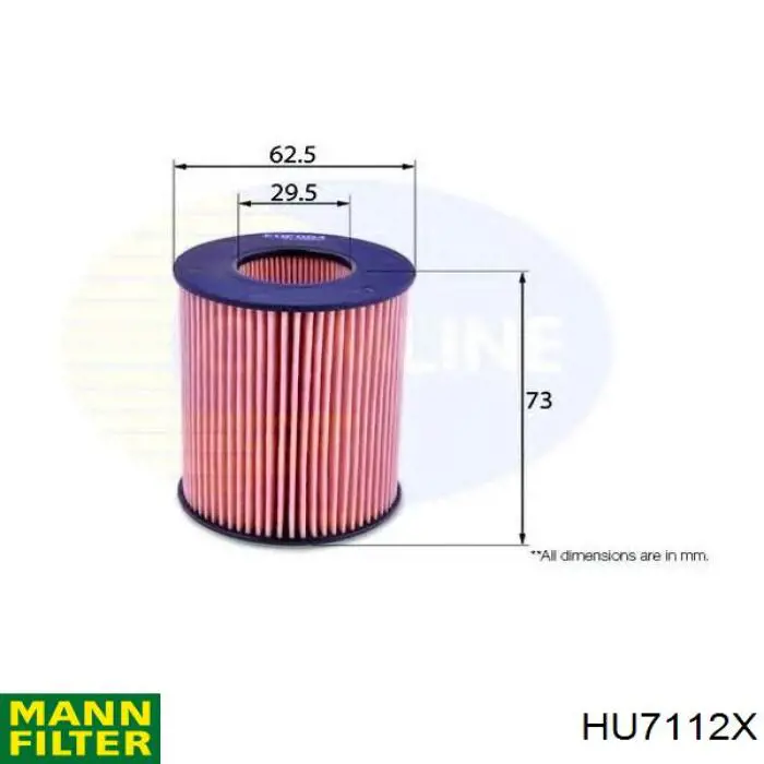 Do koszyka HU7112X Mann-Filter Filtr oleju