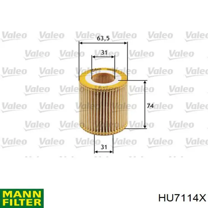 HU7114X Mann-Filter Filtr oleju