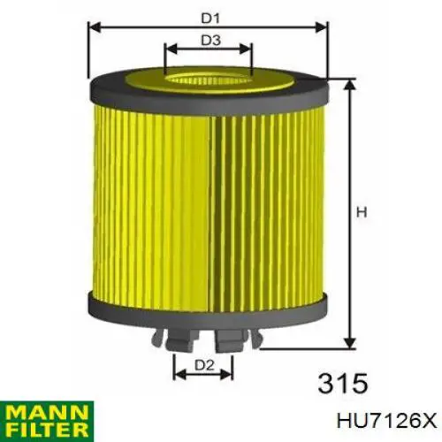 Filtr oleju Mann-Filter HU7126X cena, od 8,77 USD