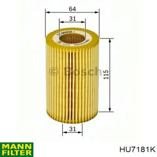 Do koszyka HU7181K Mann-Filter Filtr oleju