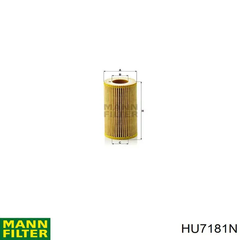Do koszyka HU7181N Mann-Filter Filtr oleju