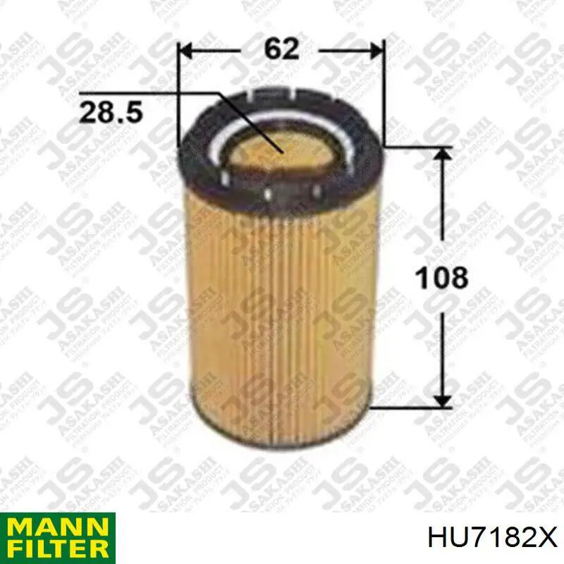 HU7182X Mann-Filter Filtr oleju