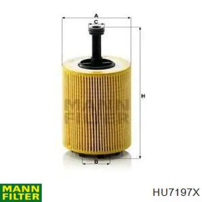 Filtr oleju Mann-Filter HU7197X cena, od 7,57 USD
