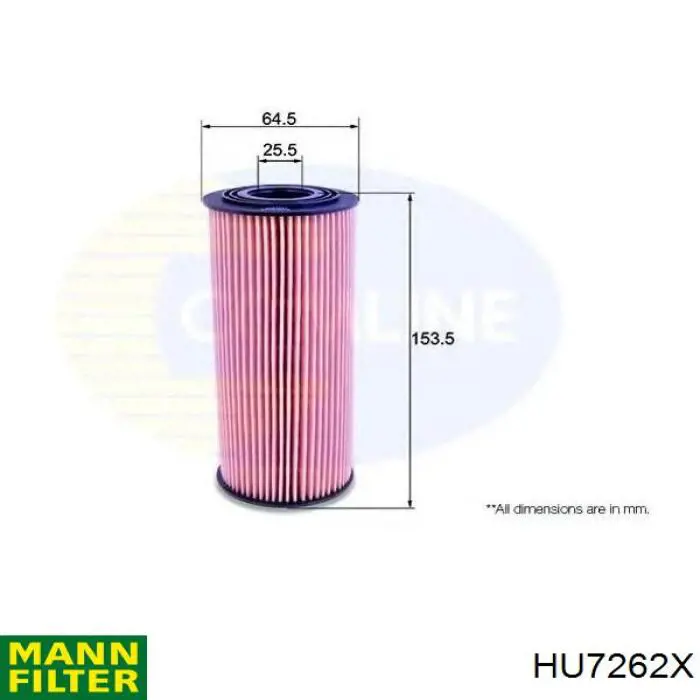 Do koszyka HU7262X Mann-Filter Filtr oleju