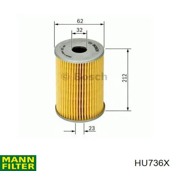 Do koszyka HU736X Mann-Filter Filtr oleju