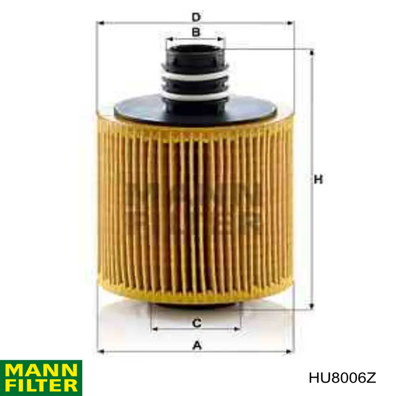 Do koszyka HU8006Z Mann-Filter Filtr oleju