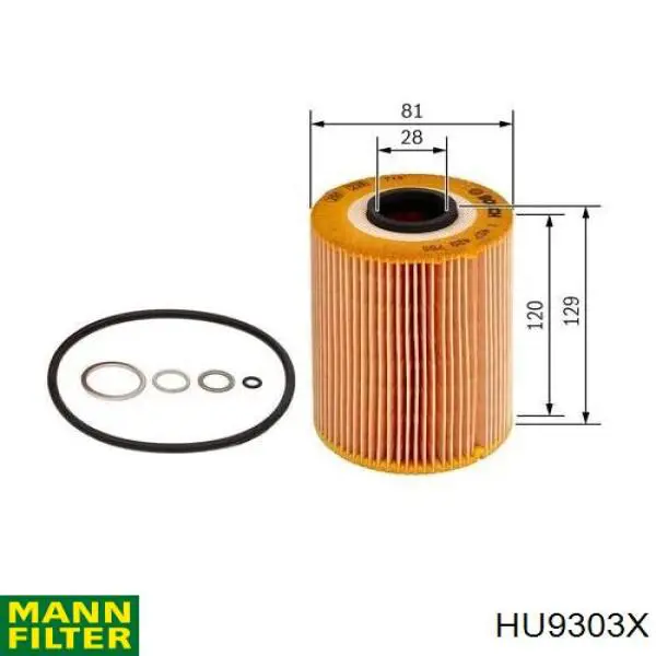 HU9303X Mann-Filter Filtr oleju