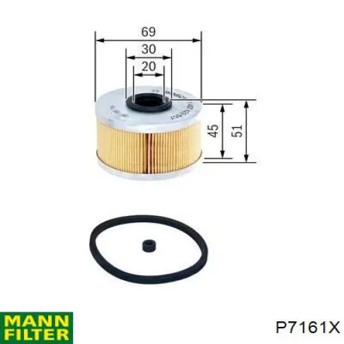 Filtr paliwa P7161X Mann-Filter