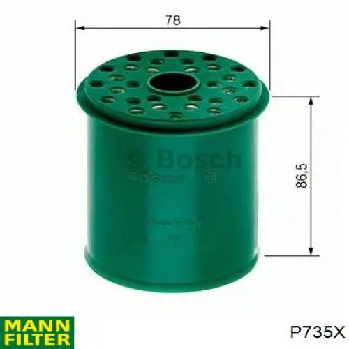 Do koszyka P735X Mann-Filter Filtr paliwa