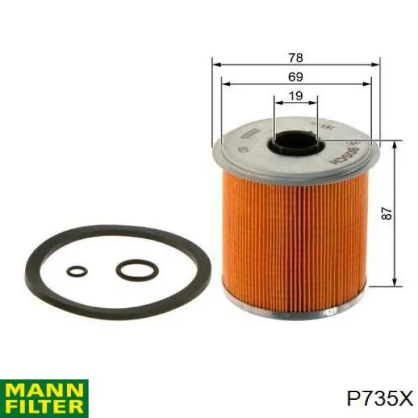 Filtr paliwa Mann-Filter P735X cena, od 8,11 USD