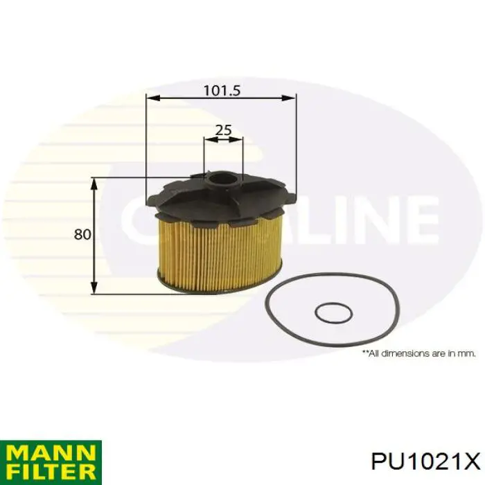 Do koszyka PU1021X Mann-Filter Filtr paliwa