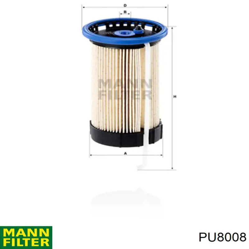 Do koszyka PU8008 Mann-Filter Filtr paliwa