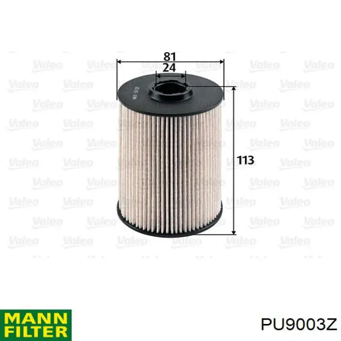 Do koszyka PU9003Z Mann-Filter Filtr paliwa