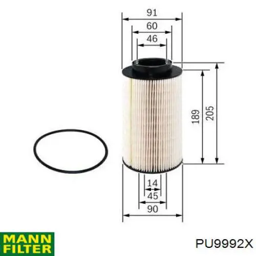 Filtr paliwa Mann-Filter PU9992X cena, od 22,46 USD