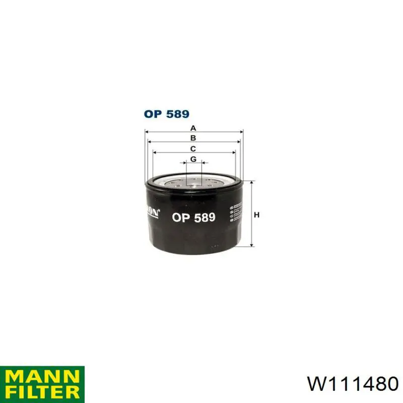 Do koszyka W111480 Mann-Filter Filtr oleju