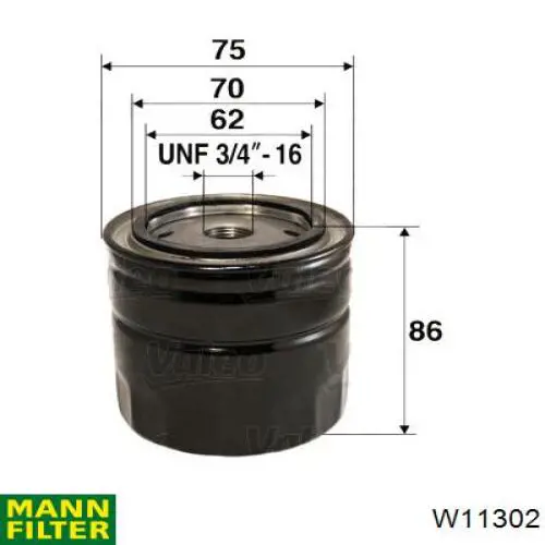 Filtr oleju Mann-Filter W11302 cena, od 17,09 USD