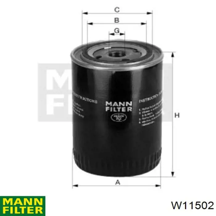 Filtr oleju Mann-Filter W11502 cena, od 10,72 USD