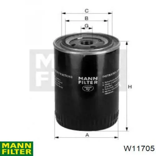Filtr oleju Mann-Filter W11705 cena, od 35,59 USD