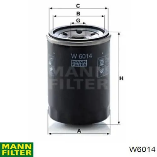 Filtr oleju Mann-Filter W6014 cena, od 28,35 USD