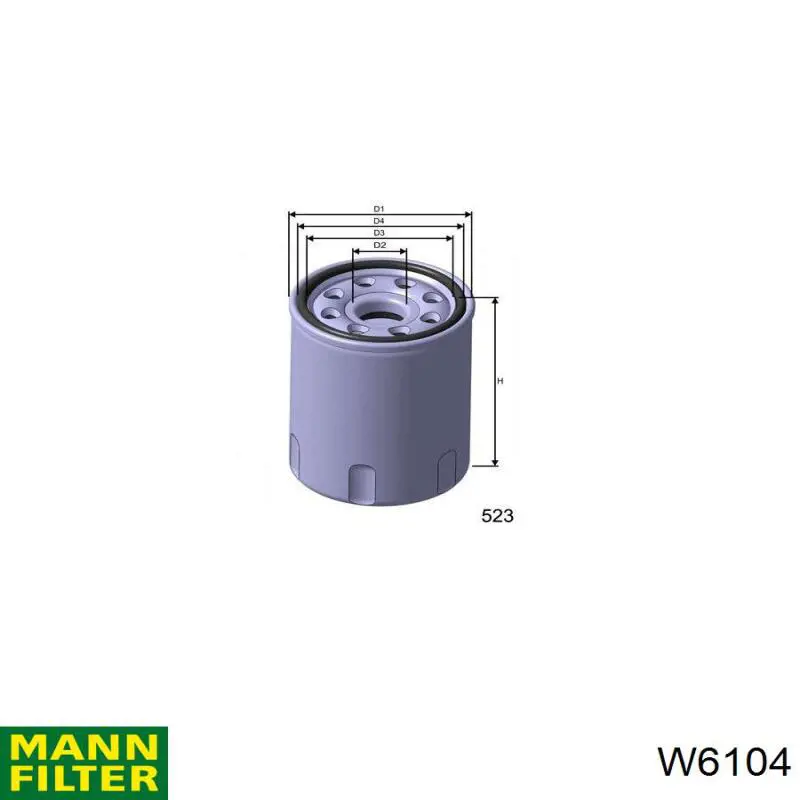Do koszyka W6104 Mann-Filter Filtr oleju