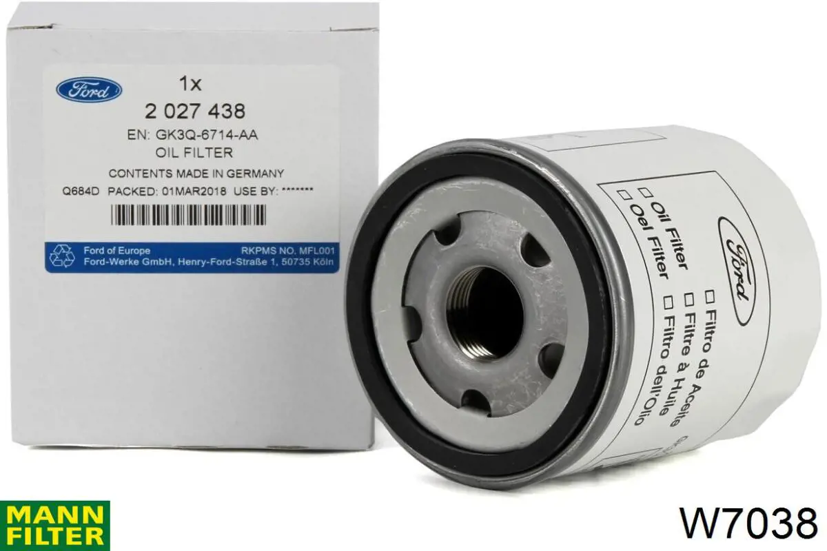 Filtr oleju Mann-Filter W7038 cena, od 11,44 USD