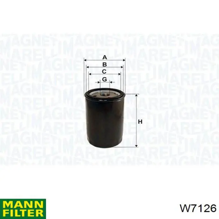 Filtr oleju Mann-Filter W7126 cena, od 9,67 USD