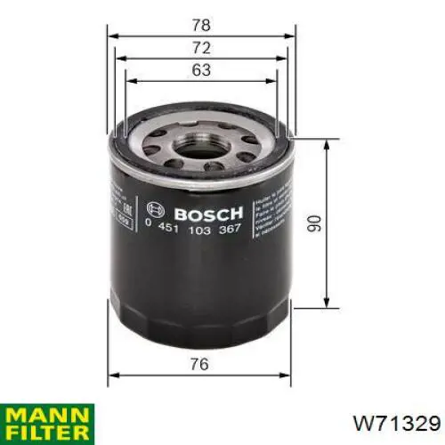 Do koszyka W71329 Mann-Filter Filtr oleju