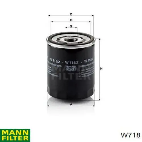 Filtr oleju Mann-Filter W718 cena, od 10,03 USD