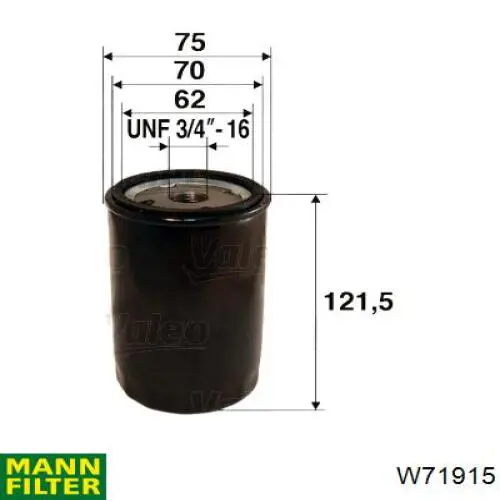 Do koszyka W71915 Mann-Filter Filtr oleju