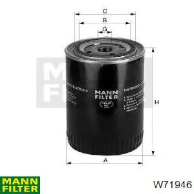 Filtr oleju Mann-Filter W71946 cena, od 15,11 USD