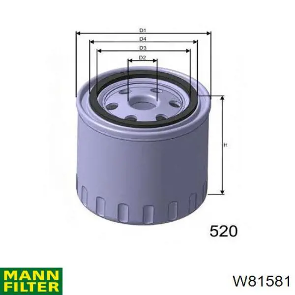 Do koszyka W81581 Mann-Filter Filtr oleju