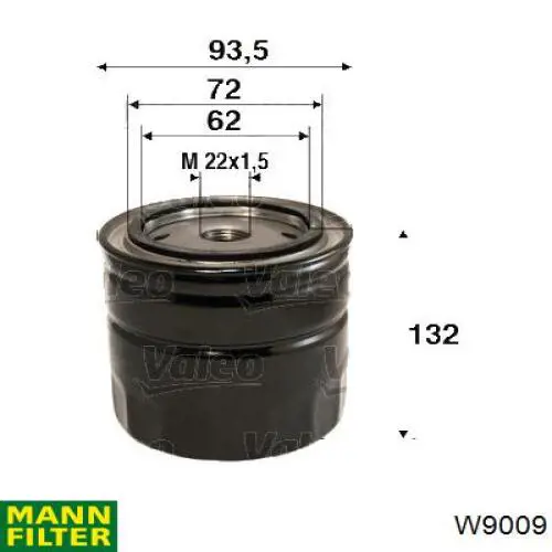 Do koszyka W9009 Mann-Filter Filtr oleju