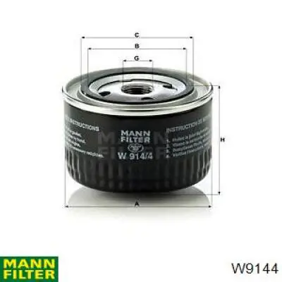 Filtr oleju Mann-Filter W9144 cena, od 7,89 USD