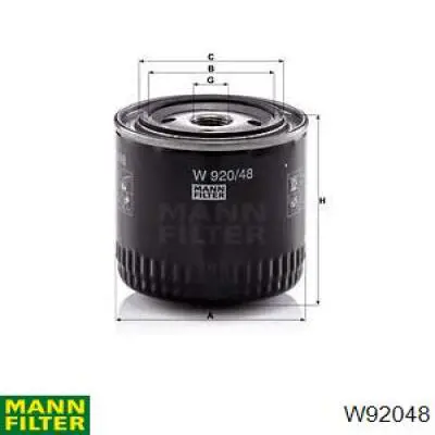 Do koszyka W92048 Mann-Filter Filtr oleju