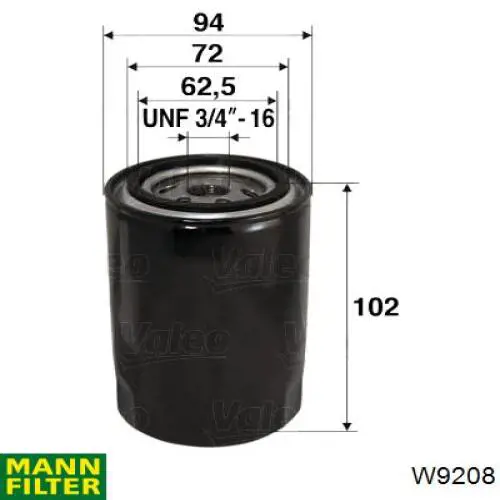 Filtr oleju Mann-Filter W9208 cena, od 8,91 USD