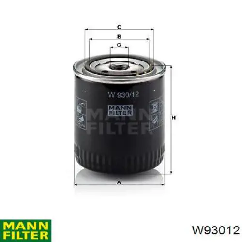 Filtr oleju Mann-Filter W93012 cena, od 14,01 USD