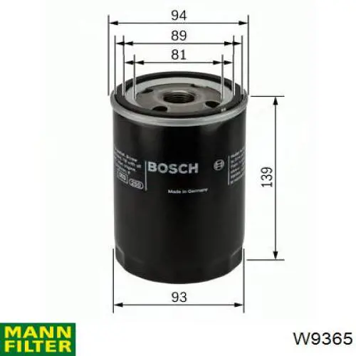 Filtr oleju Mann-Filter W9365 cena, od 15,88 USD