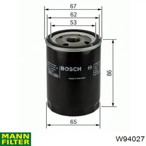 Filtr oleju Mann-Filter W94027 cena, od 13,33 USD