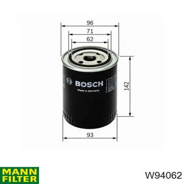 Filtr oleju Mann-Filter W94062 cena, od 10,61 USD