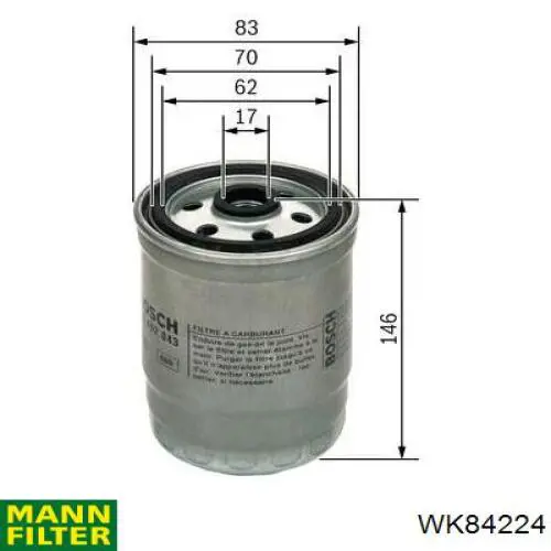 Do koszyka WK84224 Mann-Filter Filtr paliwa
