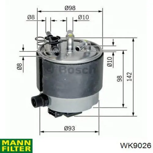 Do koszyka WK9026 Mann-Filter Filtr paliwa