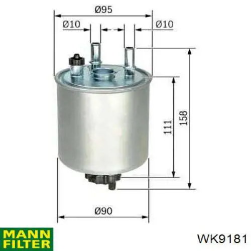 Do koszyka WK9181 Mann-Filter Filtr paliwa