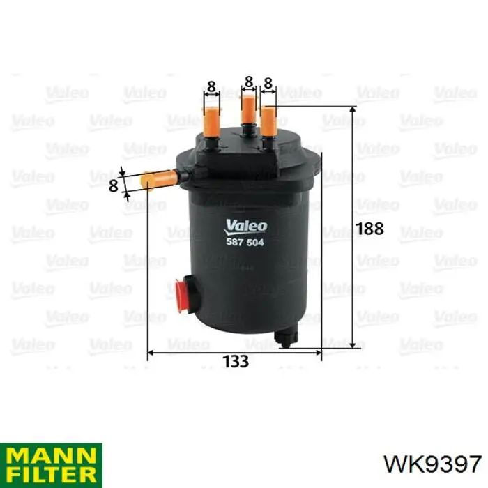 Do koszyka WK9397 Mann-Filter Filtr paliwa