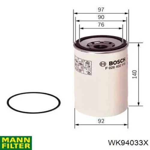 Filtr paliwa Mann-Filter WK94033X cena, od 25,24 USD