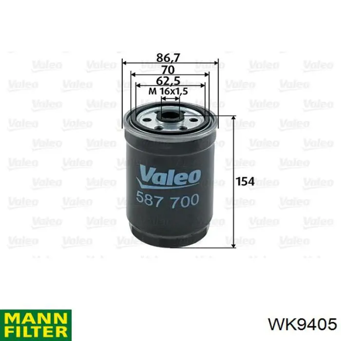 Do koszyka WK9405 Mann-Filter Filtr paliwa