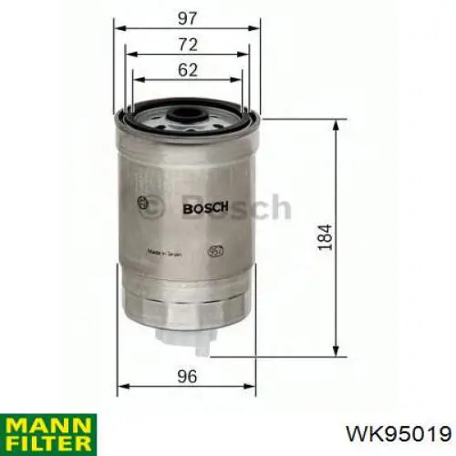 Do koszyka WK95019 Mann-Filter Filtr paliwa
