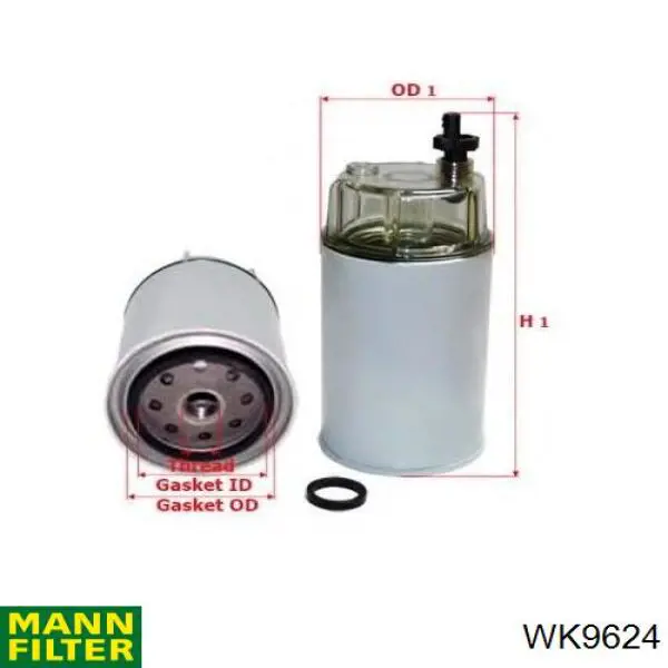 Do koszyka WK9624 Mann-Filter Filtr paliwa