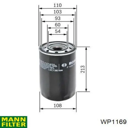 Do koszyka WP1169 Mann-Filter Filtr oleju