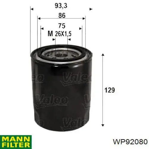 Filtr oleju Mann-Filter WP92080 cena, od 14,51 USD