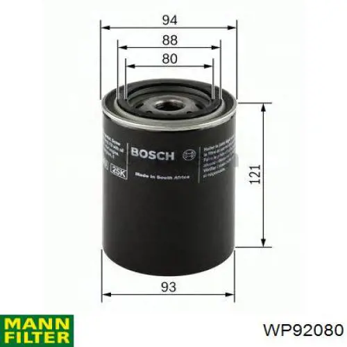 Do koszyka WP92080 Mann-Filter Filtr oleju